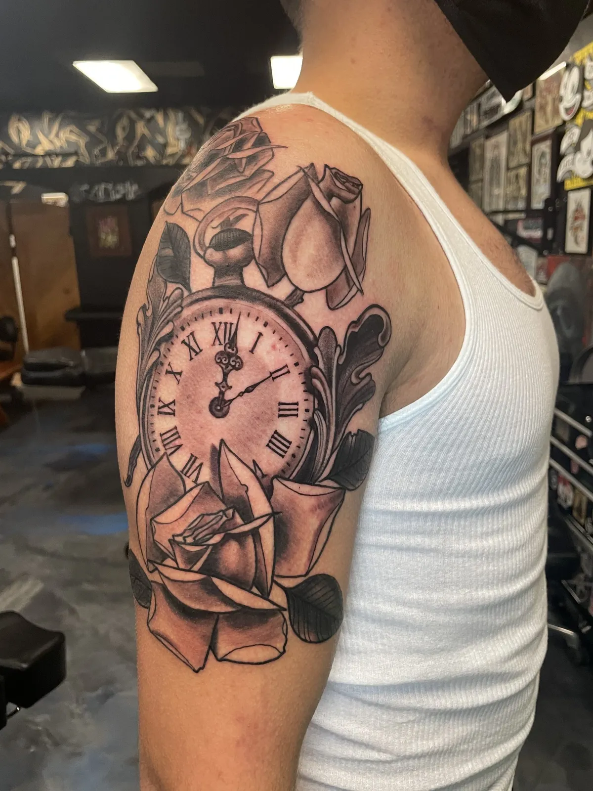 Black & Gray tattoo by Brandon Castillo AKA Sixer at Golden Child Tattoo in Escondido