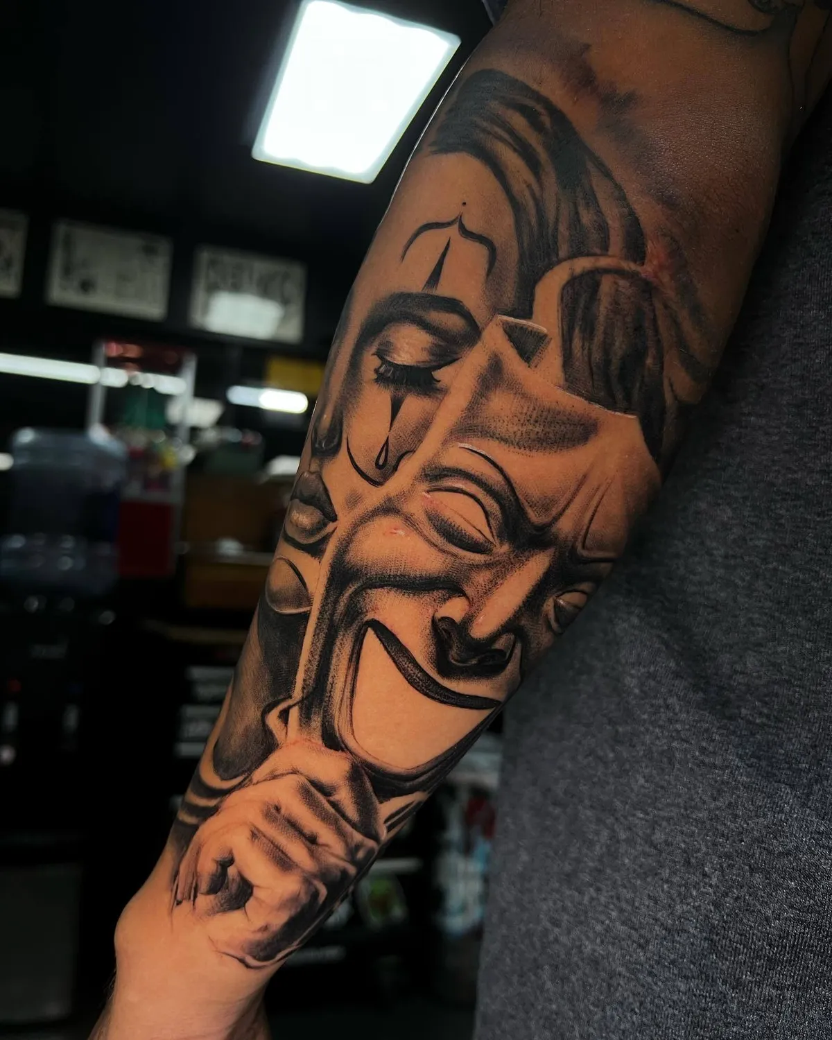 Black & Gray tattoo by Sloe Rivera at Golden Child Tattoo in Escondido
