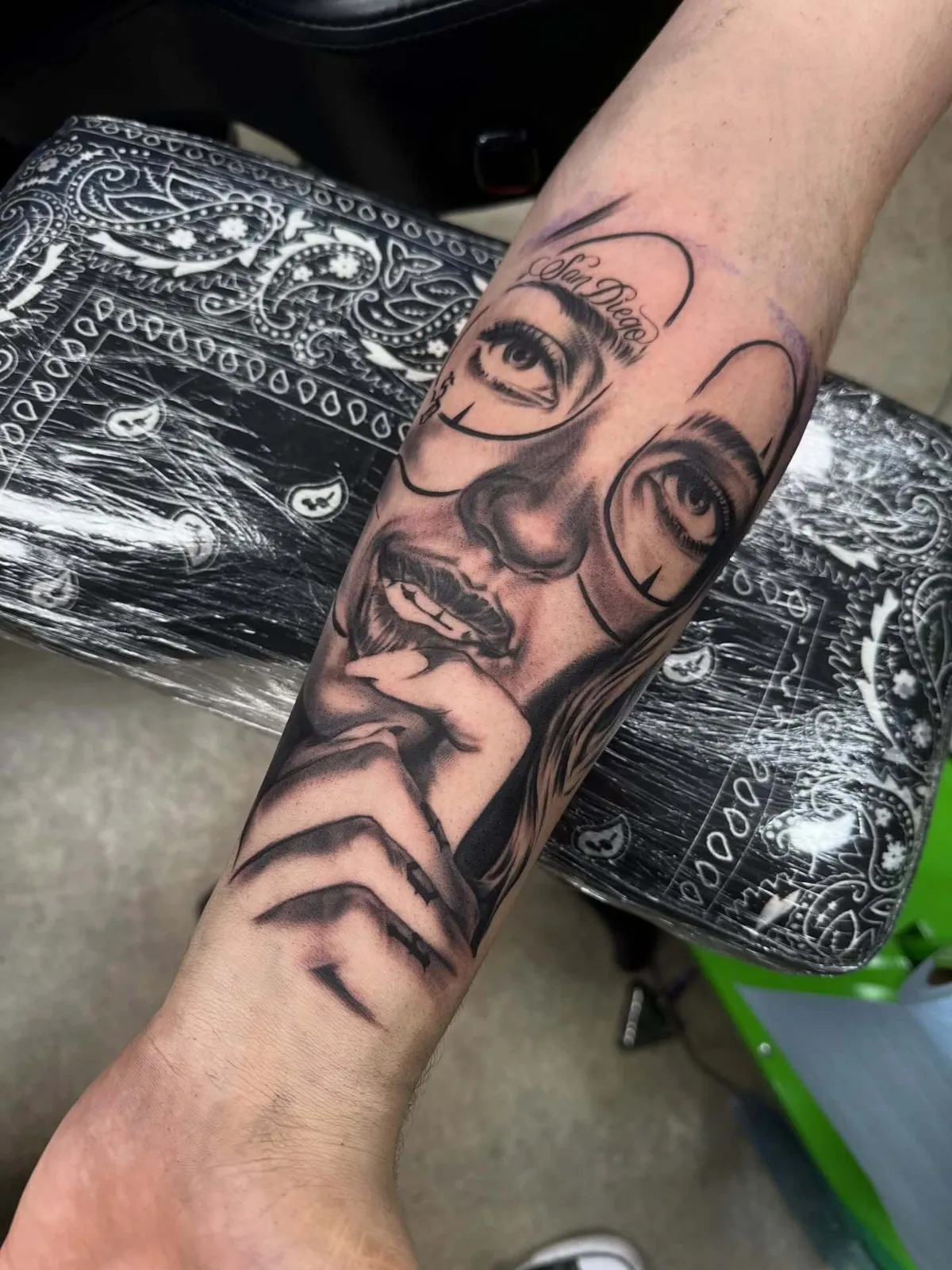 Black & Gray tattoo by Sloe Rivera at Golden Child Tattoo in Escondido