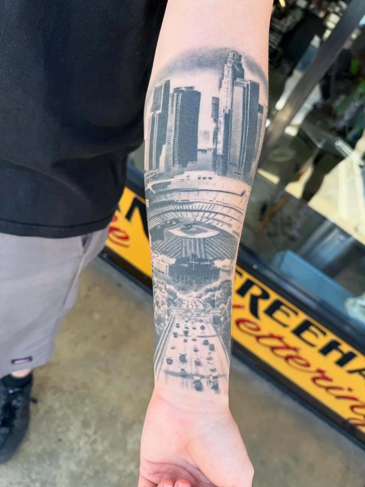 Black & Gray tattoo by Sloe Rivera at Golden Child Tattoo in Escondido