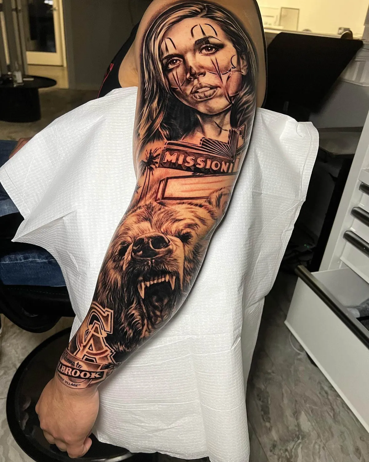 Black & Gray tattoo by Sloe Rivera at Golden Child Tattoo in Escondido