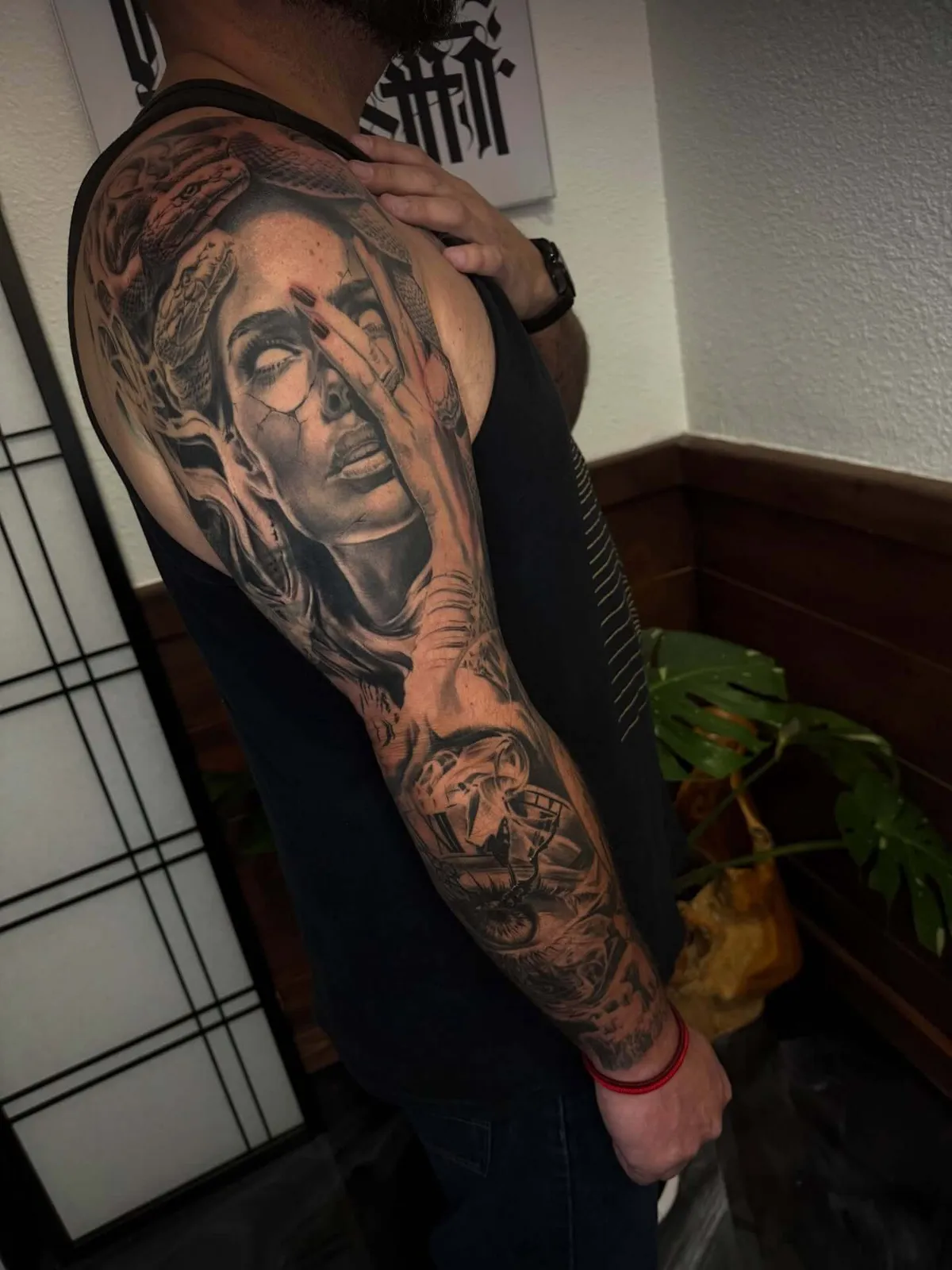 Black & Gray tattoo by Sloe Rivera at Golden Child Tattoo in Escondido