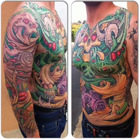 Color tattoo by Jason Veytia at Golden Child Tattoo in Escondido