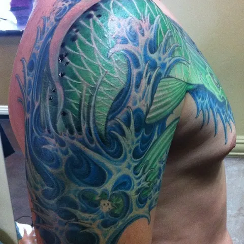 Color tattoo by Jason Veytia at Golden Child Tattoo in Escondido