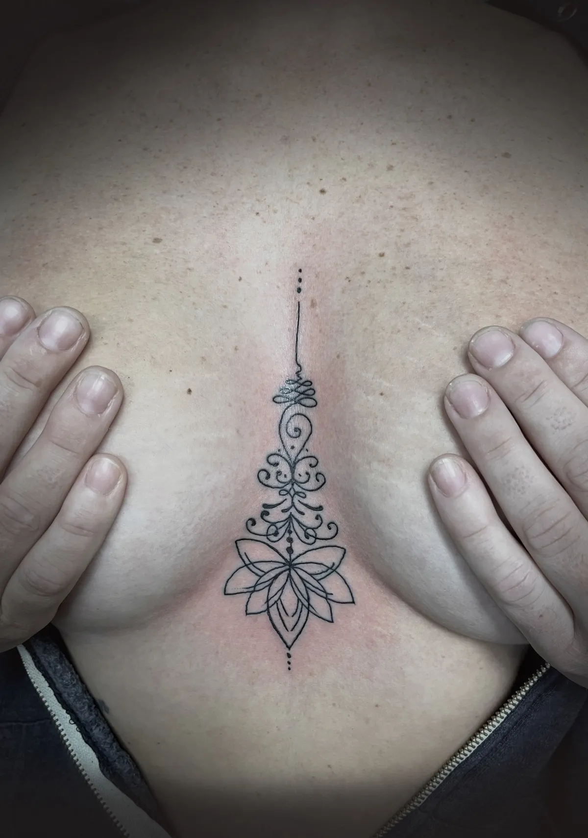 Feminine tattoo by Kurt (Tatzilla) at Golden Child Tattoo in Escondido