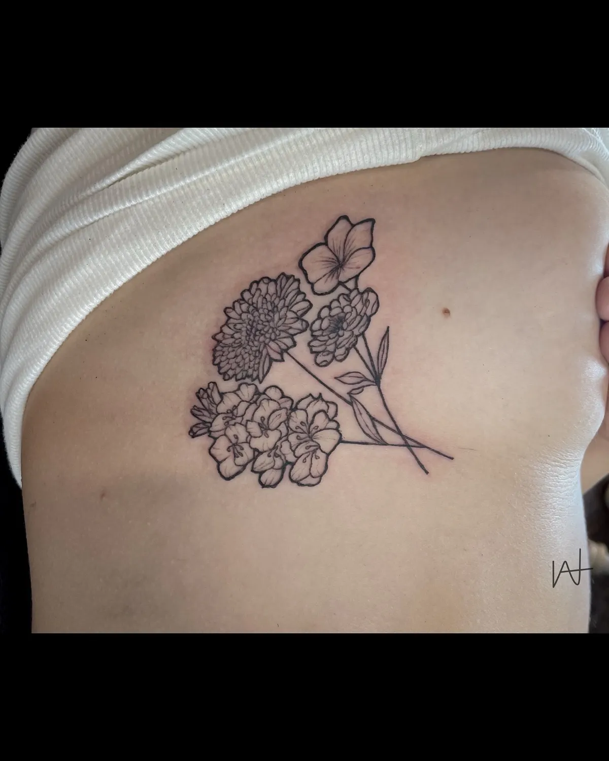 Fine Line tattoo by Katherine Parada at Golden Child Tattoo in Escondido