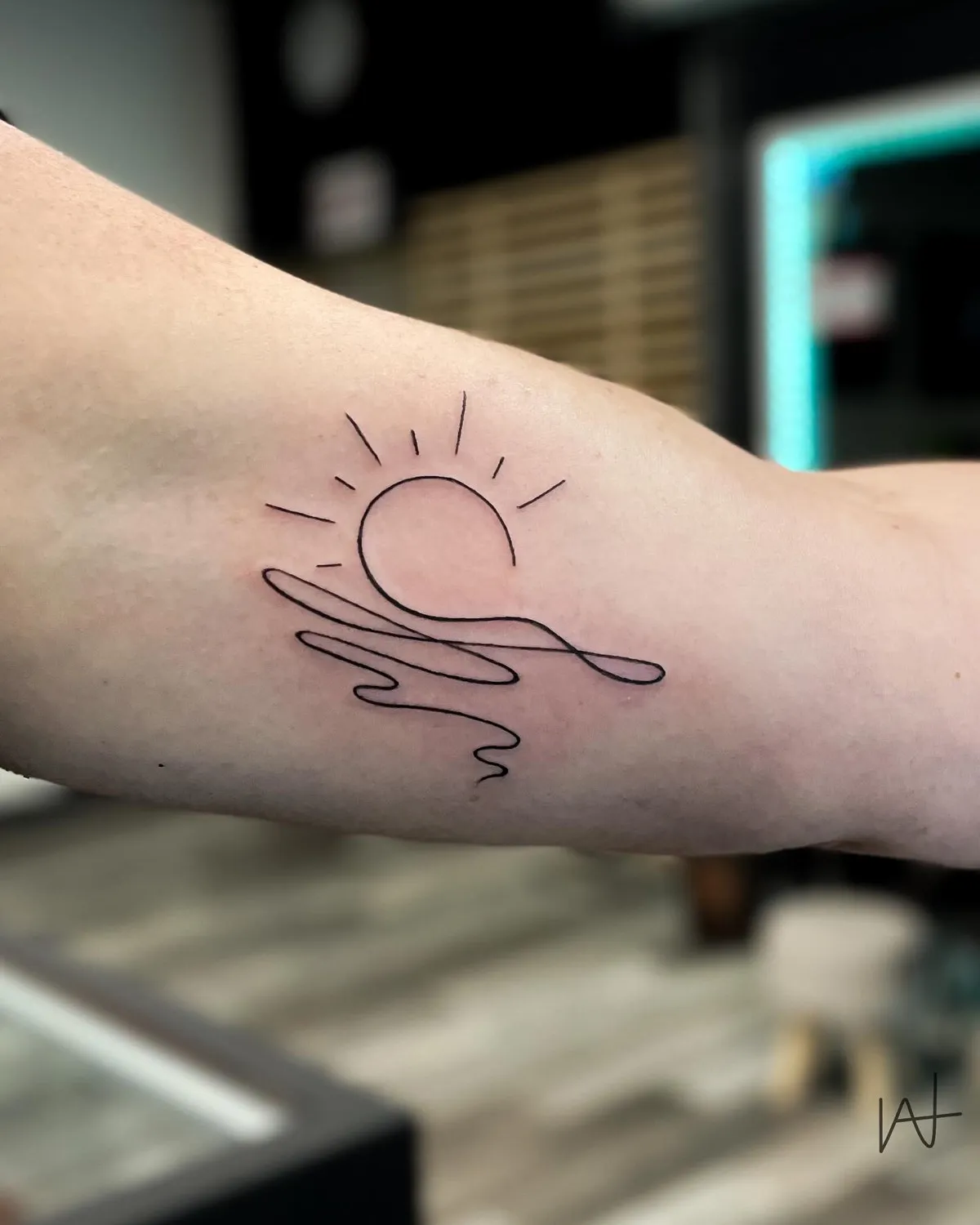 Fine Line tattoo by Katherine Parada at Golden Child Tattoo in Escondido