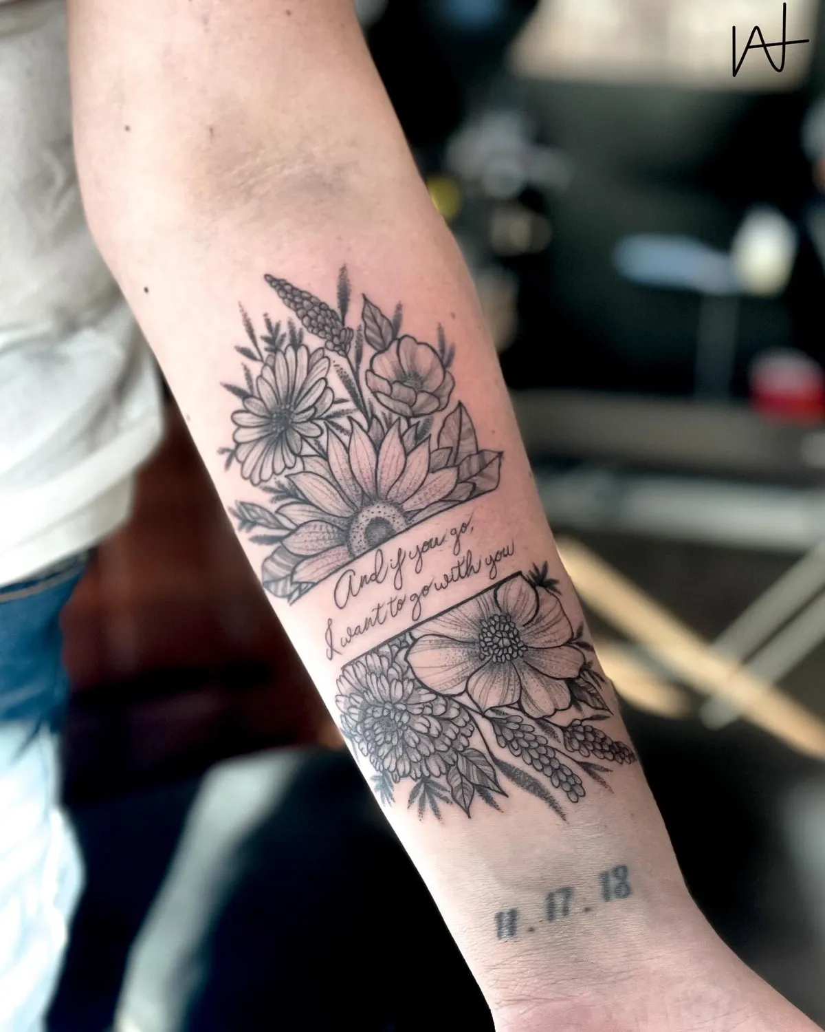 Fine Line tattoo by Katherine Parada at Golden Child Tattoo in Escondido