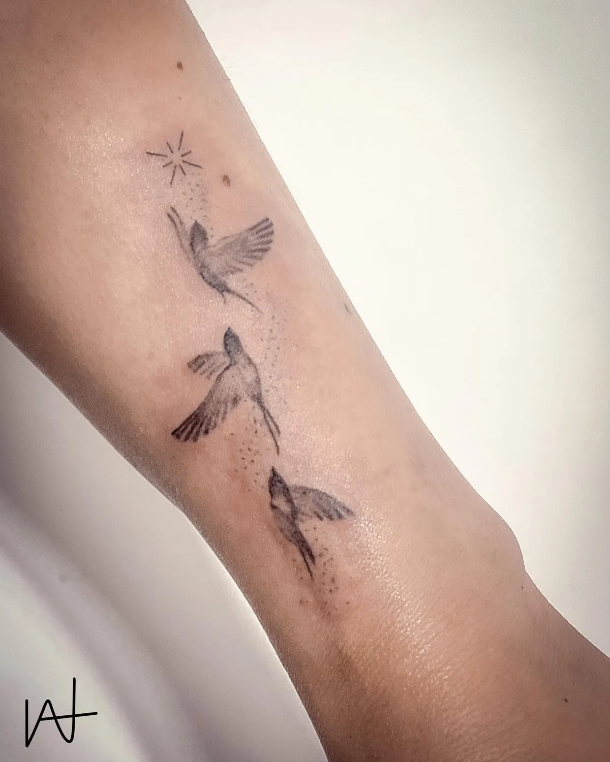 Fine Line tattoo by Katherine Parada at Golden Child Tattoo in Escondido
