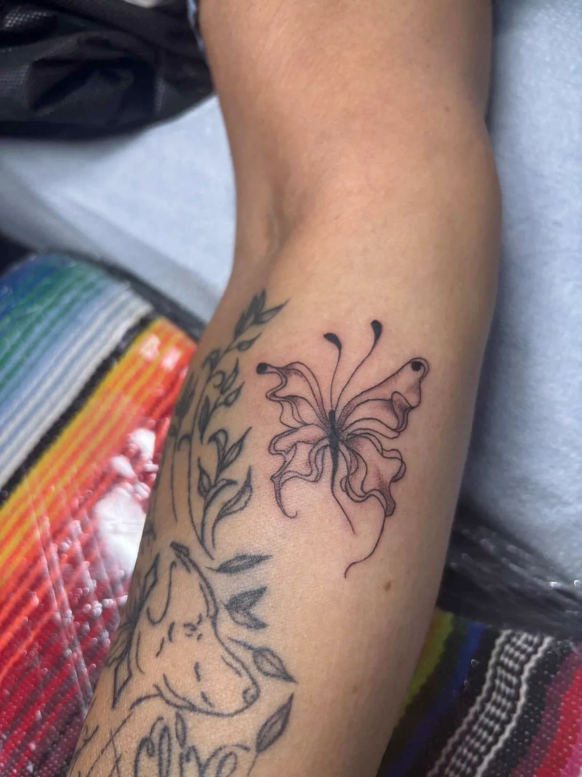 Fine Line tattoo by Melissa at Golden Child Tattoo in Escondido