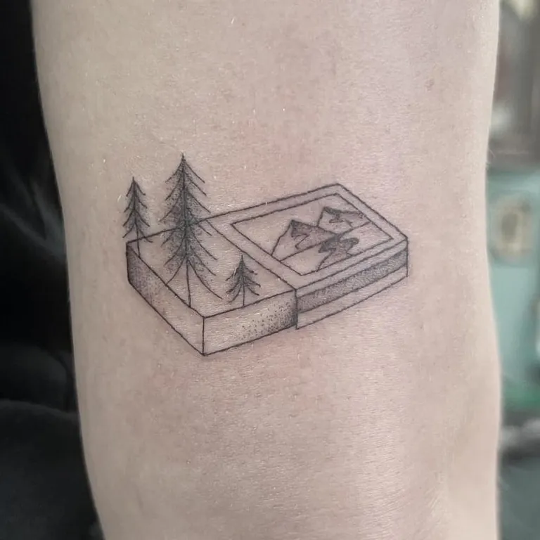 Fine Line tattoo by Stephen Carballo at Golden Child Tattoo in Escondido