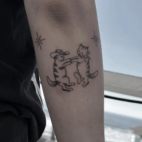 Fine Line tattoo by Stephen Carballo at Golden Child Tattoo in Escondido
