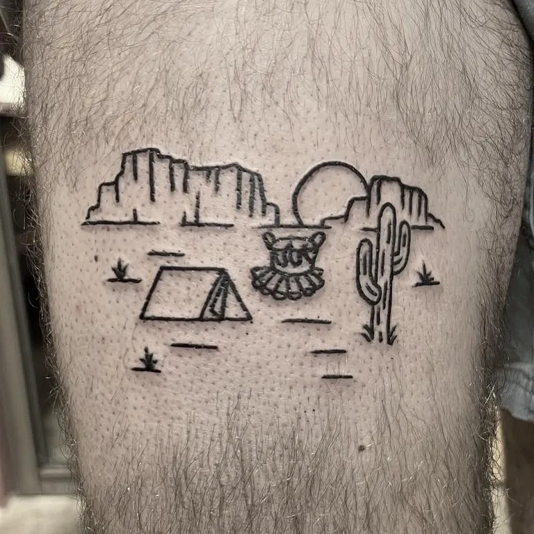 Fine Line tattoo by Stephen Carballo at Golden Child Tattoo in Escondido