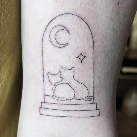 Fine Line tattoo by Stephen Carballo at Golden Child Tattoo in Escondido