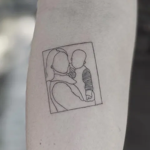 Fine Line tattoo by Stephen Carballo at Golden Child Tattoo in Escondido