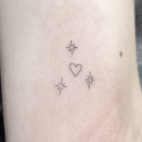 Fine Line tattoo by Stephen Carballo at Golden Child Tattoo in Escondido