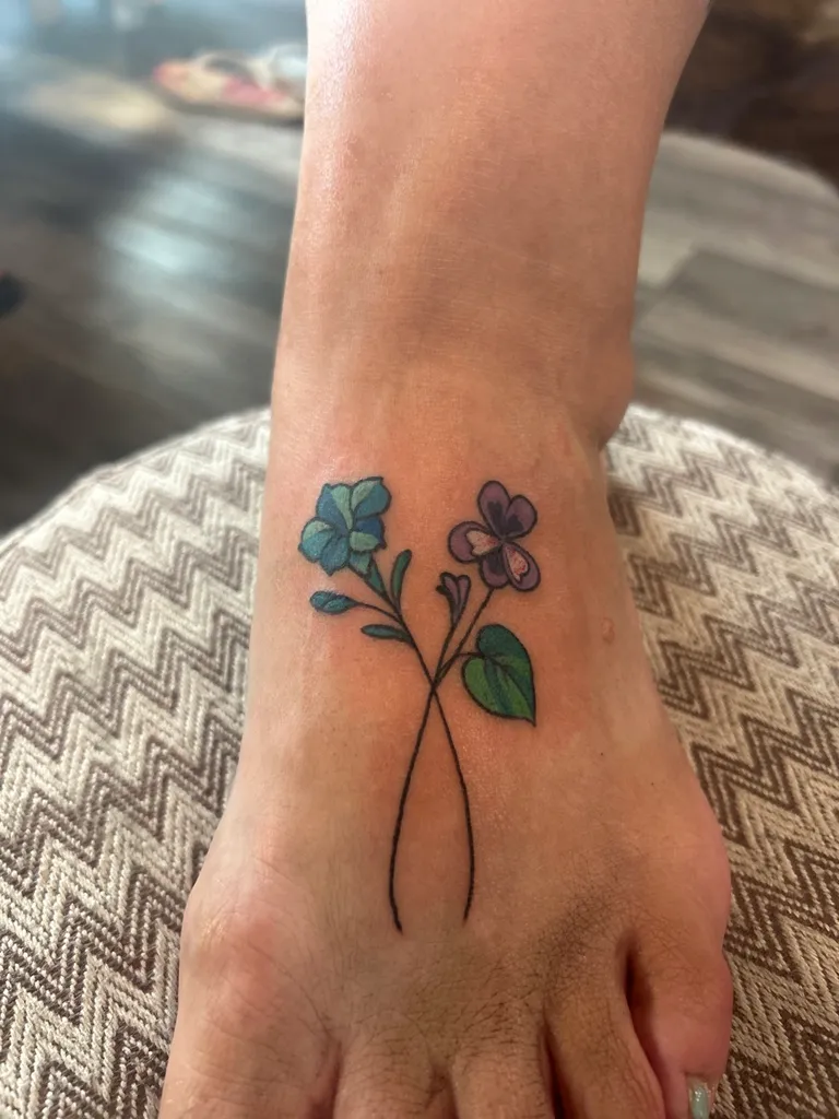 Floral tattoo by Katelyn Alvarado at Golden Child Tattoo in Escondido