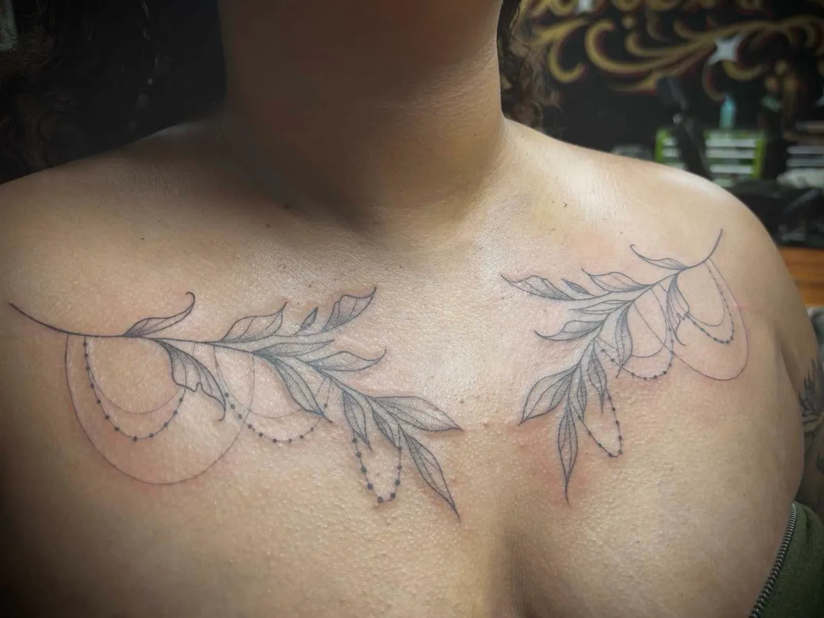 Floral tattoo by Melissa at Golden Child Tattoo in Escondido