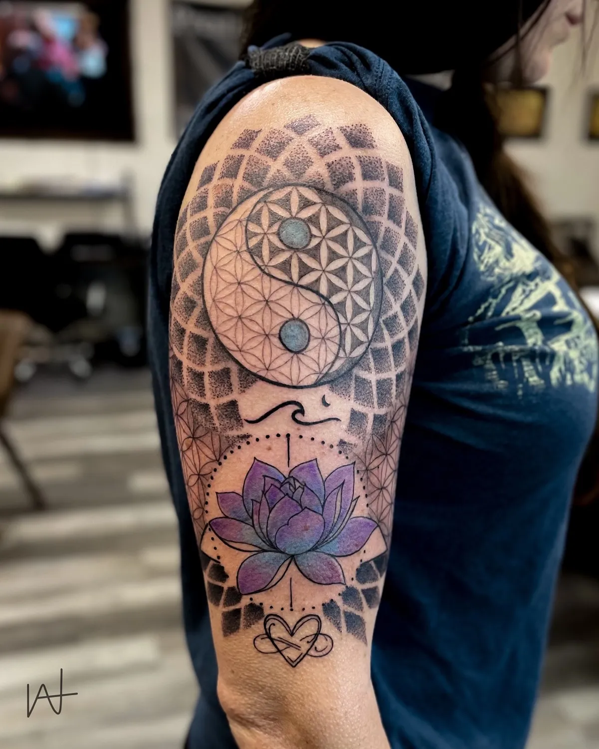 Geometry tattoo by Katherine Parada at Golden Child Tattoo in Escondido