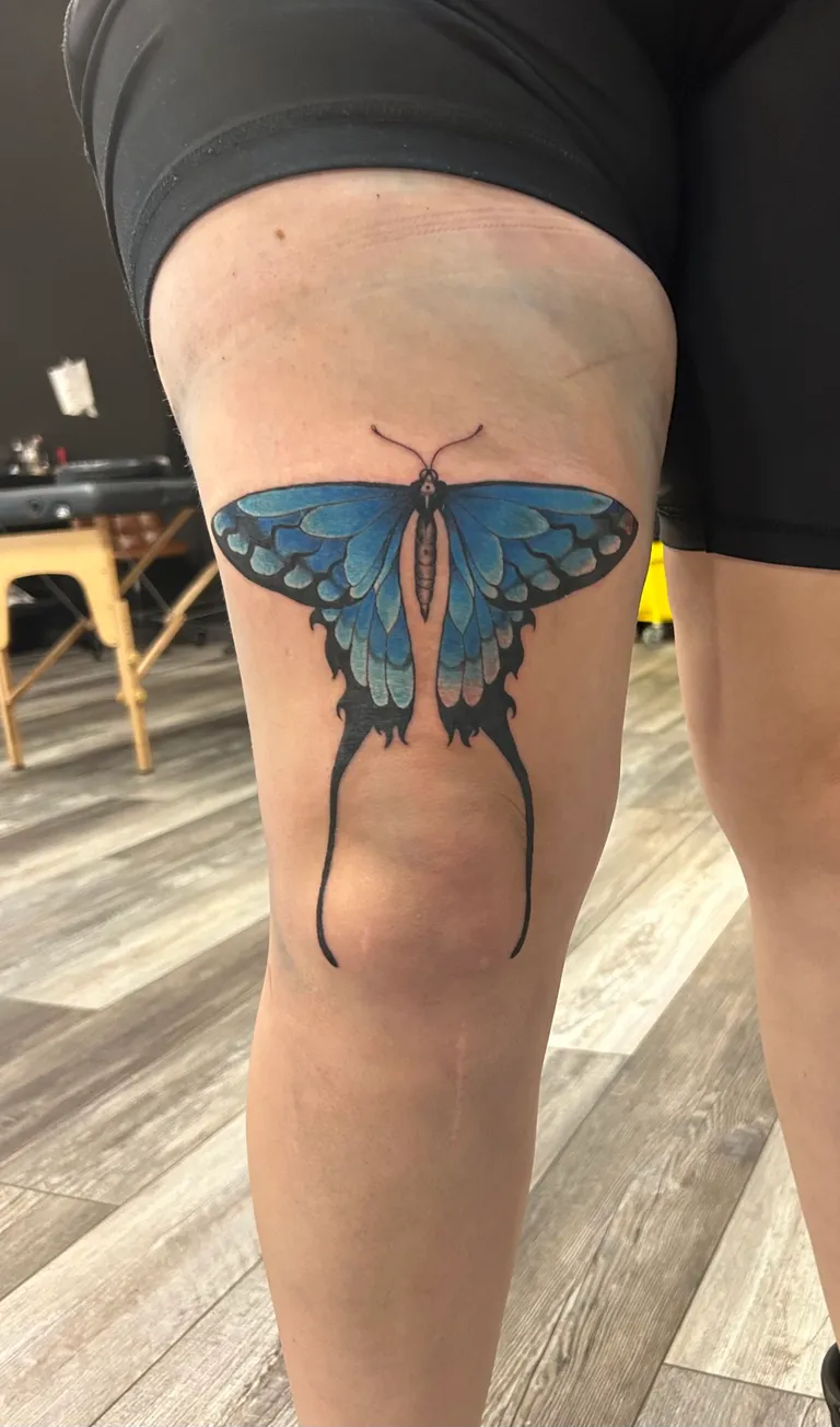 Illustrative tattoo by Katelyn Alvarado at Golden Child Tattoo in Escondido