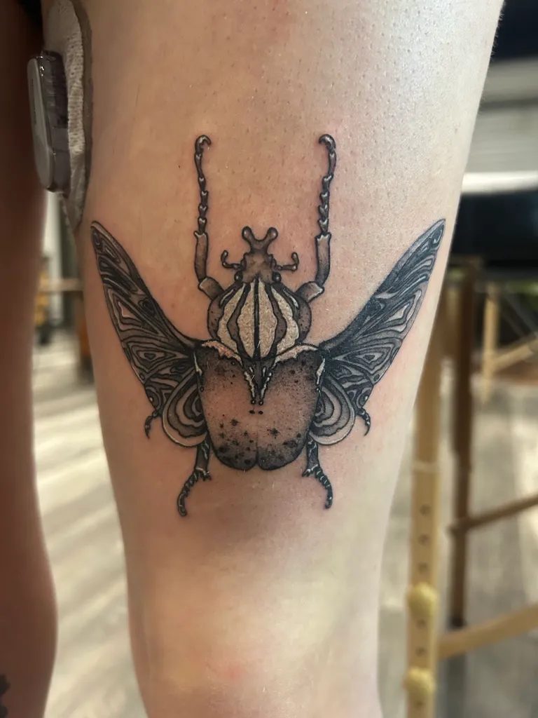 Illustrative tattoo by Katelyn Alvarado at Golden Child Tattoo in Escondido