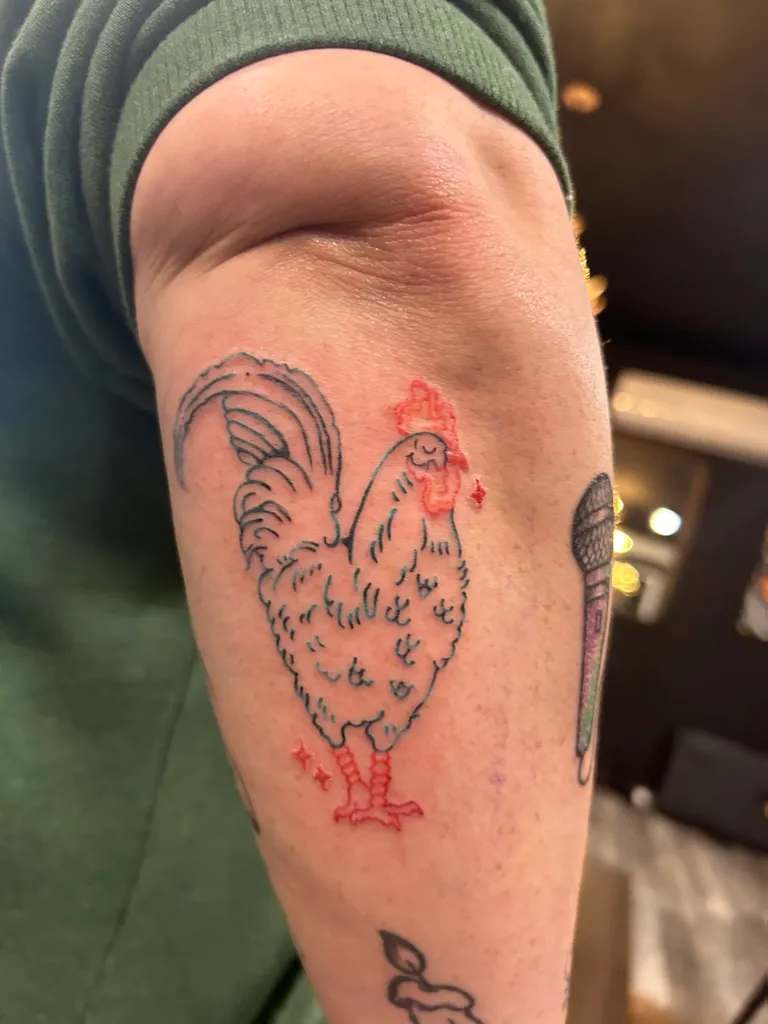 Illustrative tattoo by Katelyn Alvarado at Golden Child Tattoo in Escondido