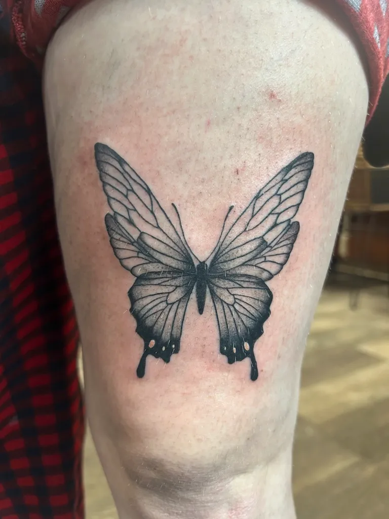 Illustrative tattoo by Katelyn Alvarado at Golden Child Tattoo in Escondido