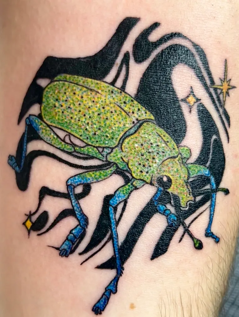 Illustrative tattoo by Katelyn Alvarado at Golden Child Tattoo in Escondido