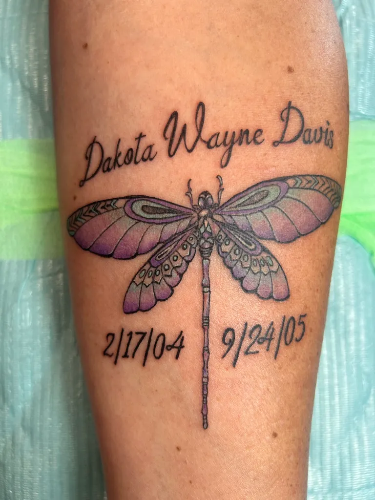 Illustrative tattoo by Katelyn Alvarado at Golden Child Tattoo in Escondido