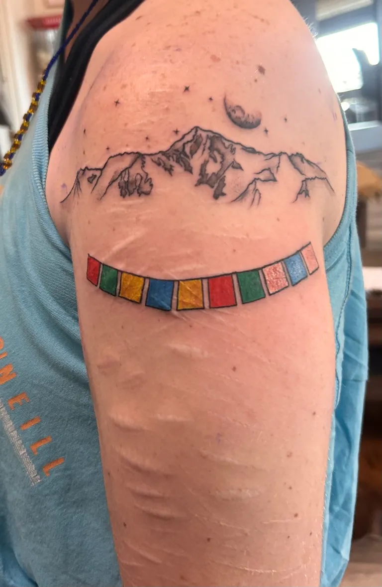 Illustrative tattoo by Katelyn Alvarado at Golden Child Tattoo in Escondido