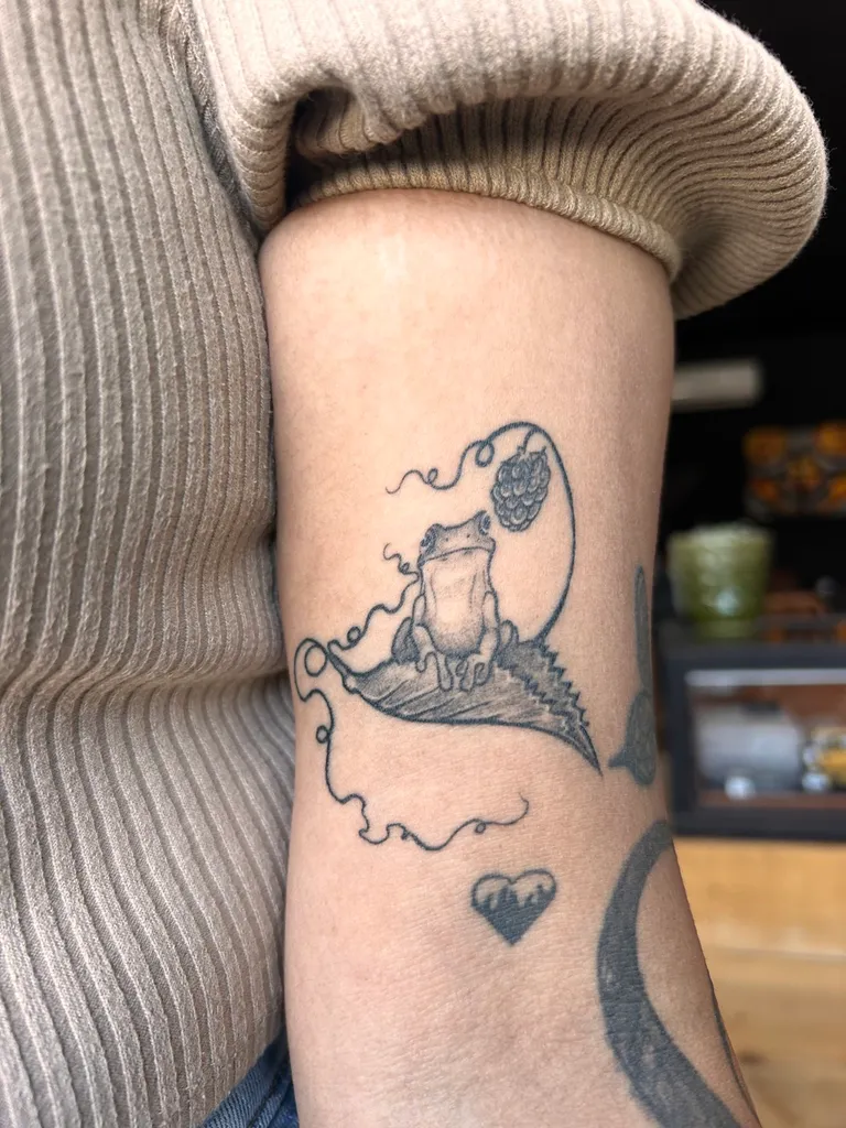 Illustrative tattoo by Katelyn Alvarado at Golden Child Tattoo in Escondido