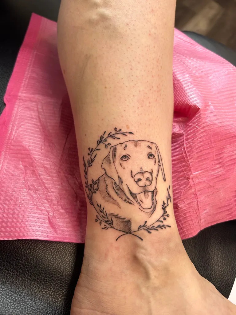 Illustrative tattoo by Katelyn Alvarado at Golden Child Tattoo in Escondido
