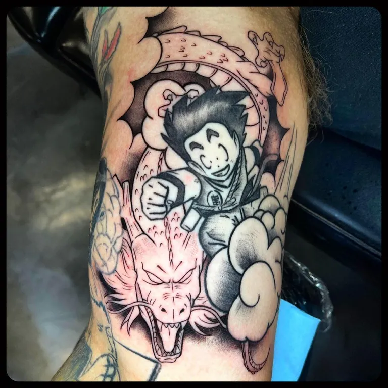 Illustrative tattoo by Nick Crawford at Golden Child Tattoo in Escondido