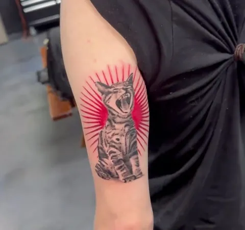 Illustrative tattoo by Brandon Castillo AKA Sixer at Golden Child Tattoo in Escondido