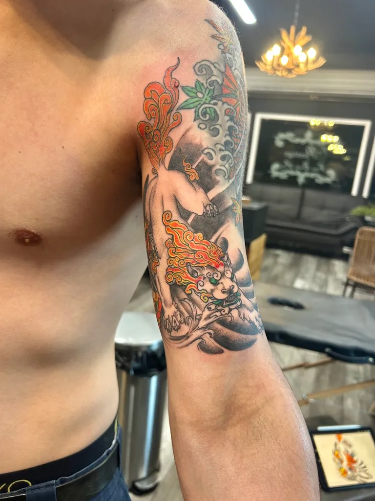 Japanese tattoo by Katelyn Alvarado at Golden Child Tattoo in Escondido