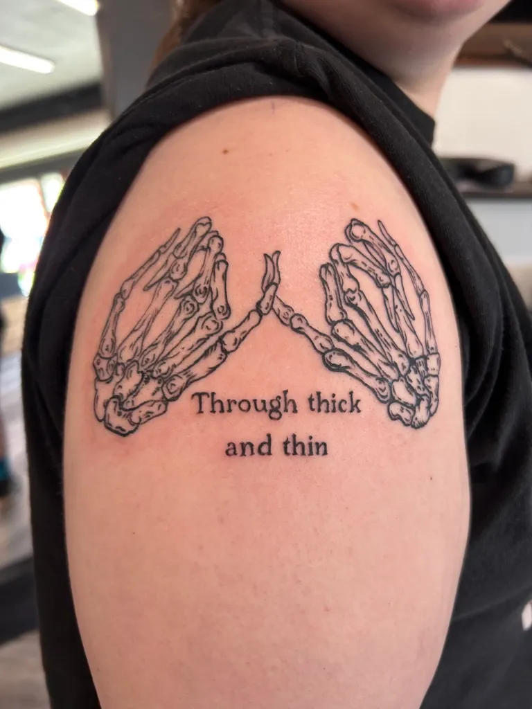 Script & Lettering tattoo by Katelyn Alvarado at Golden Child Tattoo in Escondido