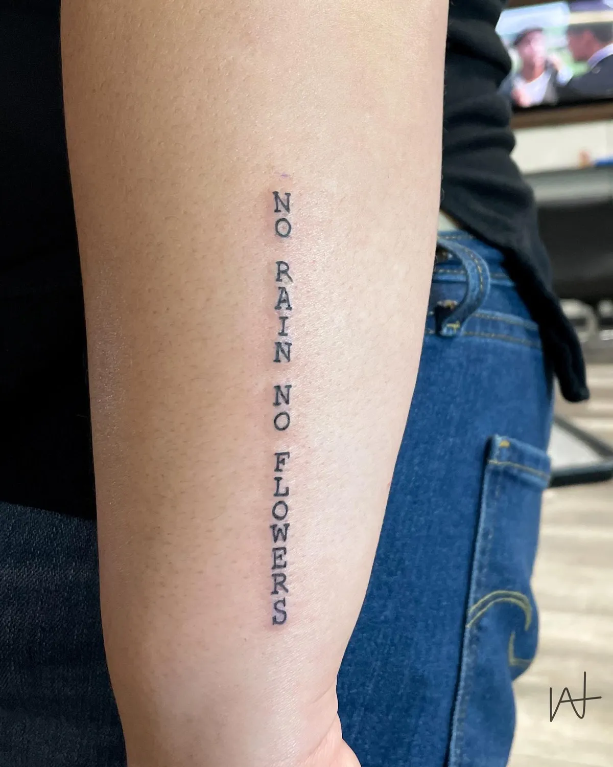 Script & Lettering tattoo by Katherine Parada at Golden Child Tattoo in Escondido