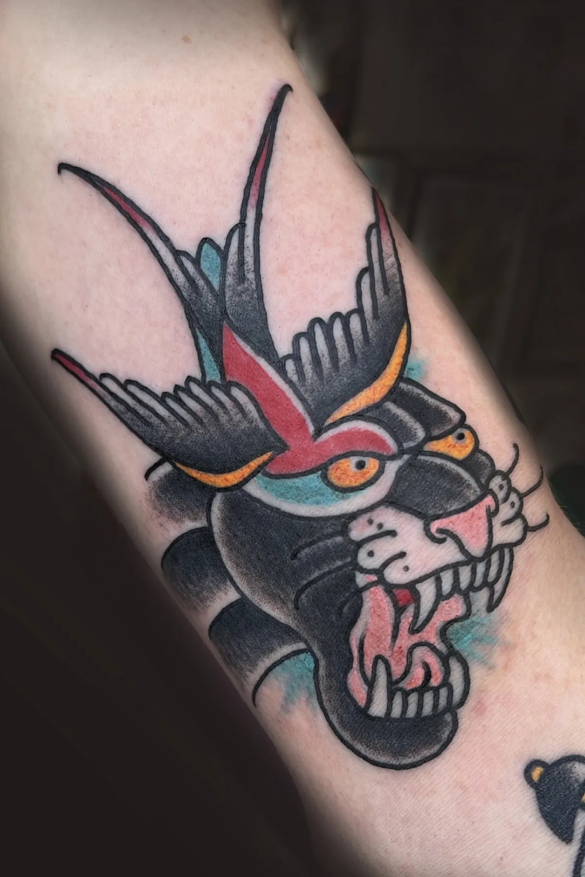Neo-Traditional tattoo by Kurt (Tatzilla) at Golden Child Tattoo in Escondido