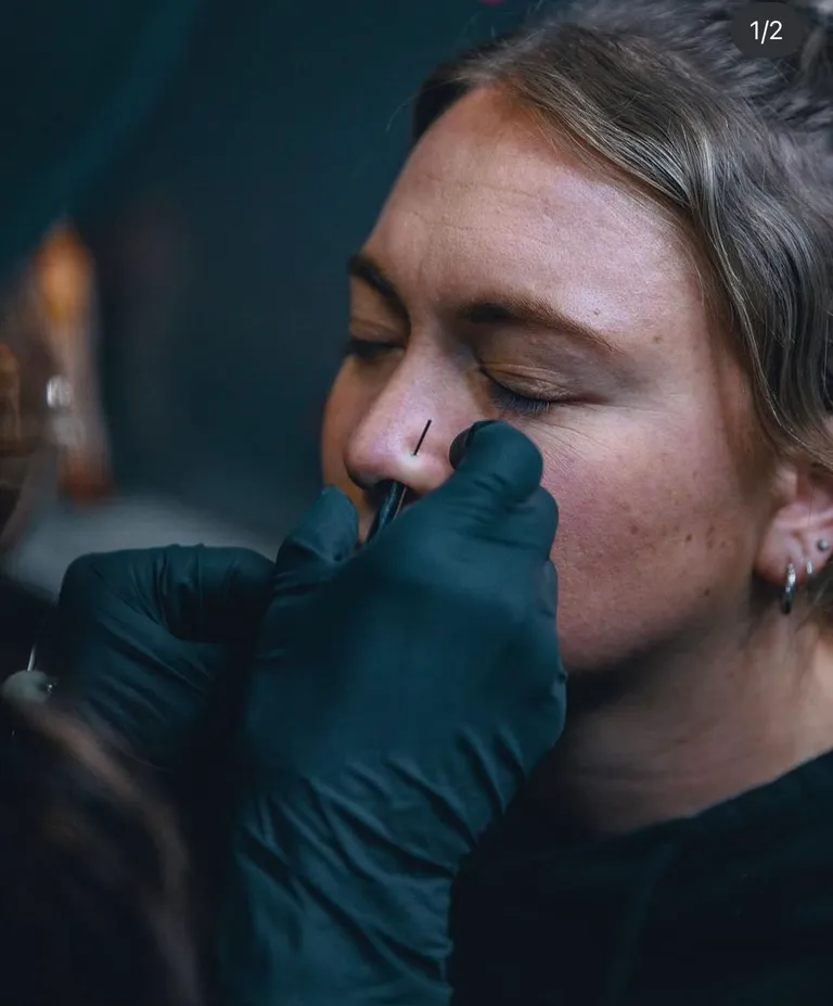 Nose piercing at Golden Child Tattoo in Escondido