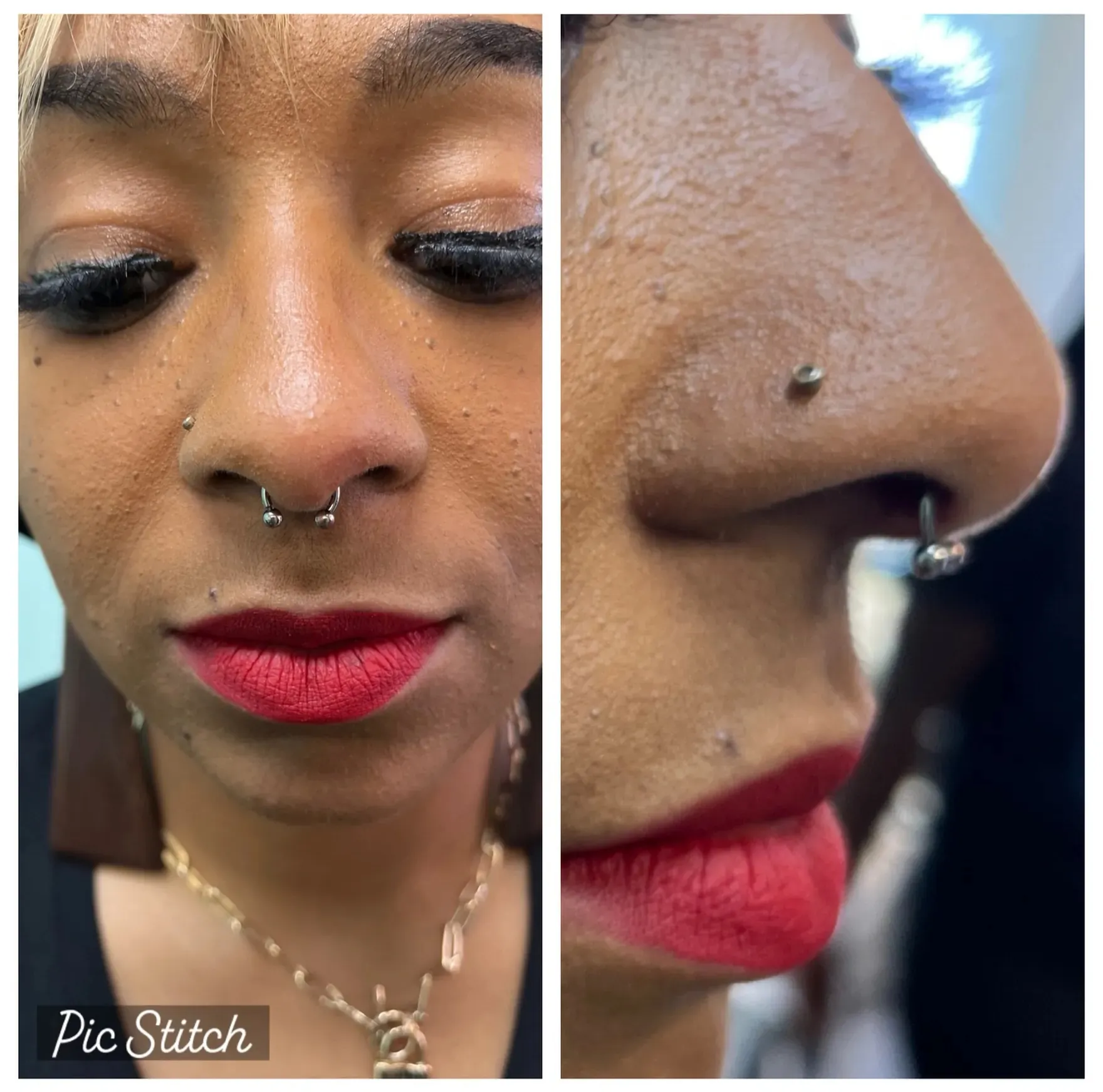 Septum piercing by Wheels at Golden Child Tattoo in Escondido