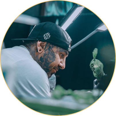 Brandon Sixer Castillo, founder of Golden Child Tattoo