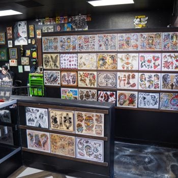Flash wall at Golden Child Tattoo