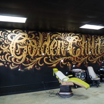 Shop mural, Golden Child Tattoo, Escondido