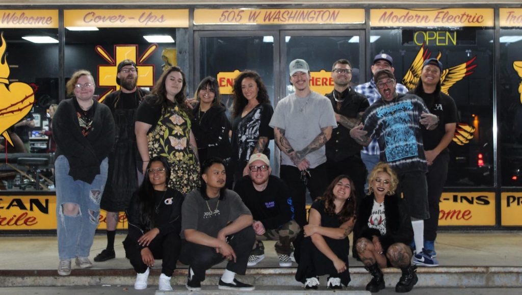 The Golden Child Tattoo team stands outside the studio's Escondido location, welcoming clients from across San Diego County.